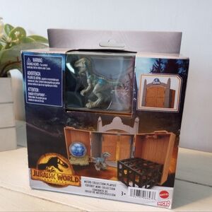 Jurassic World Dominion Blue Velociraptor Micro Collection Playset Dinosaur New
